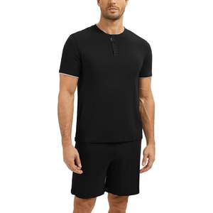 <b>Men's</b> <b>Pajama</b> Set Bamboo Viscose <b>Men's</b> <b>Pajama</b> Set Short Sleeve <b>Top</b> With Shorts 2 Piece Sleepwear Modal Breathable Loungewear - Product Image 2