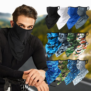 Summer Sports Ice Silk Sun Protection Ear Loop Triangular Scarf Breathable Cycling Face Mask Unisex Adult - Product Image 1