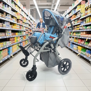 Poussette manuelle inclinable pour enfants et adultes à besoins spéciaux, fauteuil roulant pédiatrique pour enfants atteints de paralysie cérébrale - Product Image 5