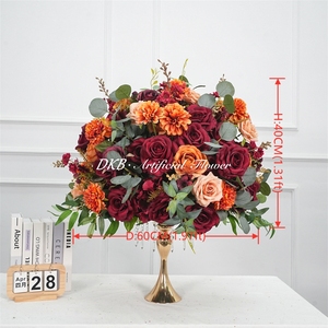 Handmade Real Touch Flower Ball <b>Table</b> Centerpiece Customized Wedding & Thanksgiving Event Decor Wholesale Artificial Flower Ball - Product Image 2
