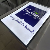 Kotak Lampu Display A0 A1 A2 A3 A4 Bingkai Poster Aluminium Kotak Lampu LED Slim Papan Iklan Bercahaya Kotak Lampu LED