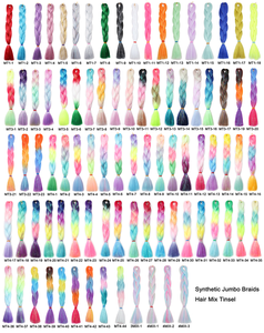 Mới Đến Jumbo Bện Tóc Mở Rộng Tổng Hợp Bện Tóc Hỗn Hợp Với Tinsel Long Lanh Tóc Cho Bện - Product Image 6