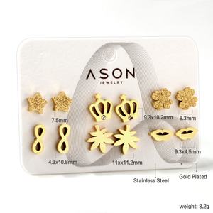 Nuevos Aretes Pequeños de Moda Chapados en Oro de 18K, Hipoalergénicos, para Niñas, Joyería de Acero Inoxidable, Lindos Aretes Pequeños - Product Image 2