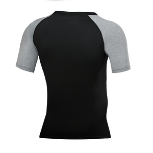 JINQI Custom Logo t-shirt Relax Fit poliestere elastina aderente da <span class=keywords><strong>uomo</strong></span> aderente senza cuciture sottile Running Compression Gym Fitness Tshirt - Product Image 4