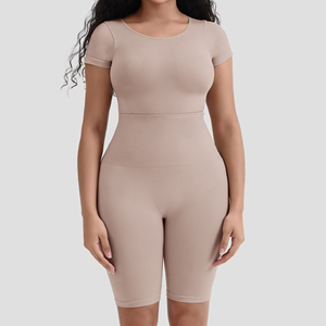 2024 Wholesale Breathable Two Piece Seamless Black <strong>Shaper</strong> Shorts Customized Logo Girdles for Women Slimming Shapewear <strong>T-shirt</strong> - Product Image 2