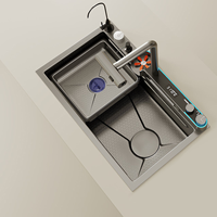 Évier de cuisine intelligent à cascade amélioré, avec un nouveau lave-gobelet amélioré et plus pratique à utiliser, robinet à débit d'eau de style douche