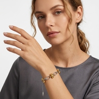 Bracelet porte-bonheur bouddhiste fait main en acier inoxydable plaqué or 18 carats QUSEDISY, géométrique, unisexe