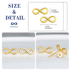 2020 Hot Sale Fashion Stainless Steel Jewelry Mini <strong>Infinity</strong> Stud <strong>Earrings</strong> - Product Image 4