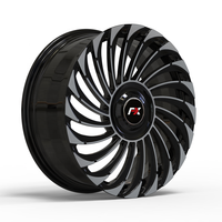 Moyeux de roue forgés intégrés légers noirs et argentés à rotation turbo pour Tesla, Mercedes, véhicules électriques de luxe et SUV (vente en gros)
