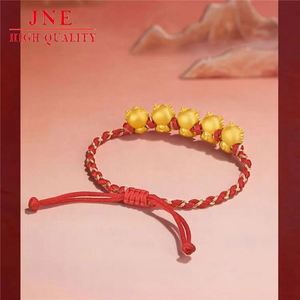 Oro WUFU Dragón Pulsera Año DE NACIMIENTO Zodiaco Dragón Amarillo Simulación Oro Hombres y mujeres Cuerda roja Trenza <span class=keywords><strong>Correa</strong></span> de transporte - Product Image 5