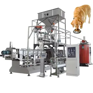 पूर्ण पालतू भोजन मशीन प्रसंस्करण लाइन कुत्ते फ़ीड श्रोलेट बनाने एक्सट्रूज़न मशीन