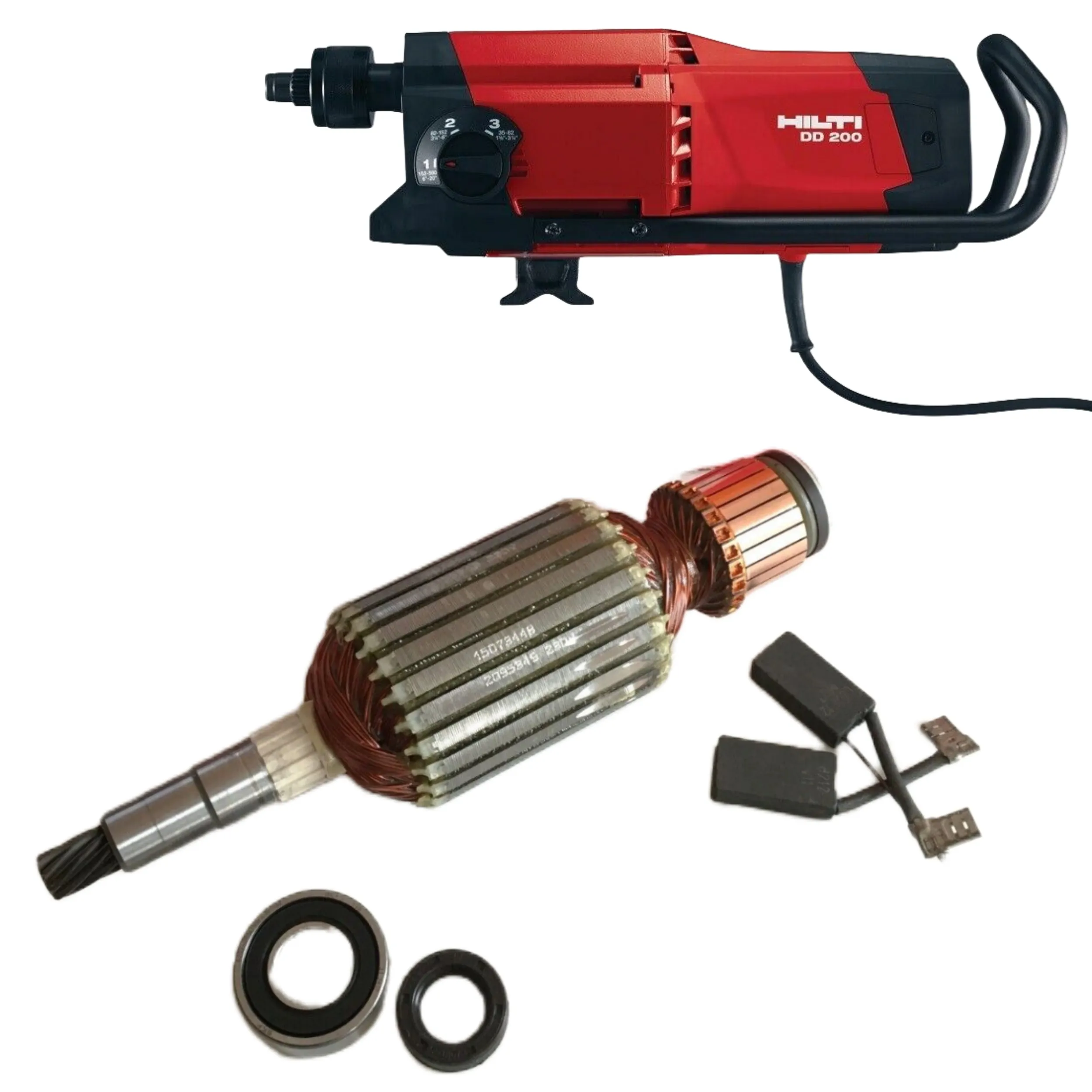 Fabrika doğrudan satış güç araçları döner çekiç yedek parça yüksek kalite Hilti Dd200 Rotor armatür