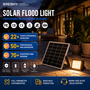 Faro Solare da Esterno SRESKY 40W 60W 80W con Chip LED Osram, Pannello ad Efficienza del 25%, Grado Commerciale, Funzione Crepuscolare, IP66 - Product Image 1