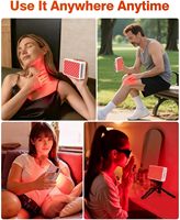 AQSHE 144 LED V144 Panneau de thérapie infrarouge portable haute puissance sans fil à lumière rouge, mini, avec batterie intégrée