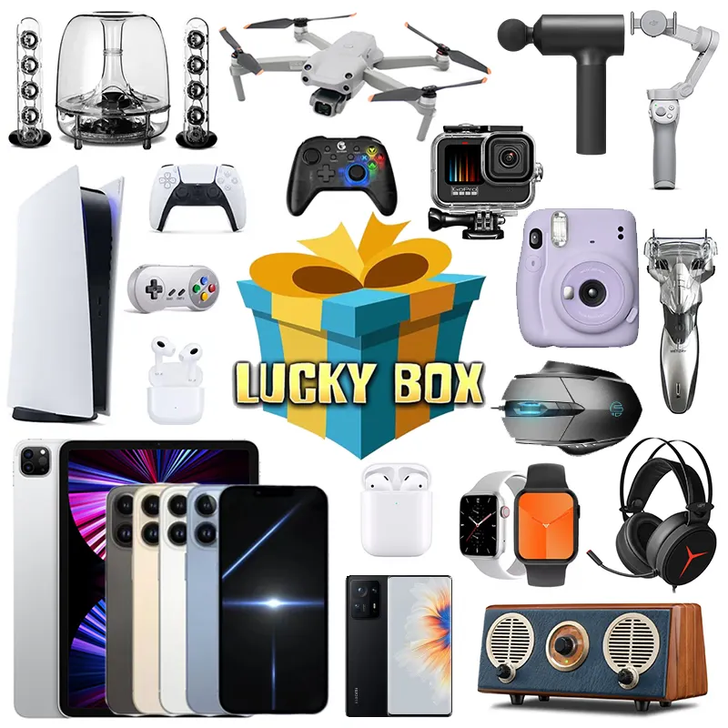 Nouveau produit Explosion Random Festival Gift Mystery Boxes cadeau électronique peut s'ouvrir: Smart phone, banque de puissance magnétique, projecteur...