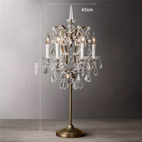 Lampe de table en cristal français de luxe, lampe de bureau en fer, lampe de chevet pour salon, chambre à coucher, restaurant, café, décoration