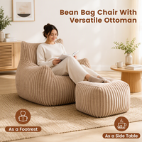 Fauteuil pouf géant en peluche avec rembourrage en mousse à mémoire de forme, design moderne pour adultes et enfants - Un siège avec accoudoirs pour salon