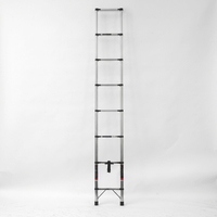 Échelle télescopique robuste en acier inoxydable, capacité 150 kg, marches antidérapantes, système de verrouillage de sécurité, échelle droite portable