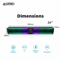 Barre de son 34 pouces pour VTT, UTV et voiturette de golf, personnalisée OEM, 200W, IP65, LED, BT5.0, 12V, Fourniture directe usine