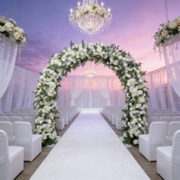 Arche de fleurs artificielles de luxe personnalisée blanche et verte, 6 pieds, 8 pieds, pour mariage, anniversaire, baby shower, décoration de fête, rose, pivoine
