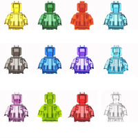 Mini bloc de construction briques jouet enfants mignon polychrome mini corps blanc figurines assemblage en plastique accessoire jouet