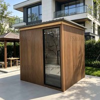 Cabine de hammam et sauna à vapeur professionnelle d'extérieur en panneaux de bois, compatible avec générateur de vapeur, pour usage commercial