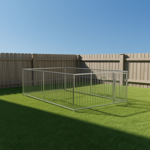 Jaula para Perros de Acero Plateado, 78.7 Pulgadas x 157.5 Pulgadas x 39.4 Pulgadas, Jaula Rectangular para Mascotas, Duradera, con Cerradura, para Uso en Interiores - Product Image 2