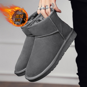 Snow Boots Ankle <b>Bootie</b> Round Toe Faux Suede Plush Lining Rubber Outsole Warm Anti Slippery Winter Unisex EVA Midsole Soft Sole - Product Image 4