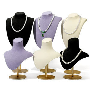 बैंगनी py शरीर मखमली गहने प्रदर्शन बेंक नेक्विन गहने स्टैंड चोकर धारक - Product Image 2