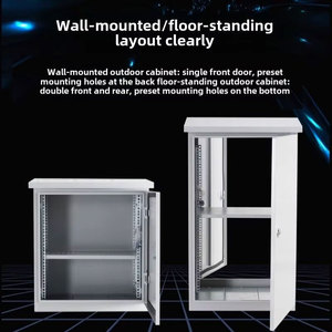 Gabinete de Seguridad para Monitoreo, Montaje en Pared, 9U, Exterior, Impermeable IP45, Acero Laminado en Frío, 19 Pulgadas, Color Gris Ceniza, en Stock - Product Image 3