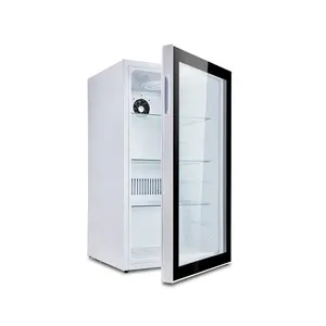 Wholesale 98L Customized Glass Door Single Temperature Display Freezers Refrigerator Fridge