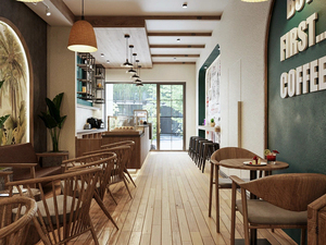 Estación de cafetería de madera de gama alta personalizada con iluminación LED, elegante vitrina de cafetería para una decoración óptima de la tienda - Product Image 6