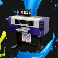 Machine d'impression UV jet d'encre 30cm A3 rouleau or argent AB film DTF imprimante d'autocollants d'emballage de tasse de bouteille avec plastifieuse