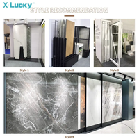 Exposition Push Pull Échantillon Stand Marbre Granit Rail-Mounted Slab Rock Céramique Quartz Showroom Sliding Stone Display Rack