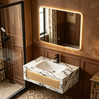 Meuble de salle de bain mural en ardoise avec évier en céramique et comptoir en marbre, plusieurs couleurs, directement du fabricant, pour salle de bain
