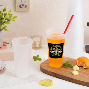Gobelet en plastique PP transparent à paroi simple, imprimé avec logo personnalisé, jetable, 500 ml, 600 ml, 700 ml, 1000 ml, pour thé au lait à bulles Boba - Product Image 4