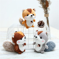Peluche Écureuil Mignonne de 11 cm (4,3 Pouces) – Porte-clés Animal Kawaii, Jouet en Peluche pour Sac, Décoration, Pendentif, Cadeaux de Fêtes