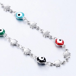 Collar de acero inoxidable con ojo de la suerte para hombre y mujer, nuevo, a buen precio - Product Image 4