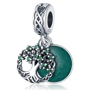 Nuovo semplice e Versatile charm DIY Bead S925 in argento Sterling Charm cuore fiore bracciale accessori Charm ciondolo collana