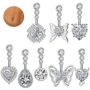 Utilizado para bodas y fiestas Piercing de moda joyería Verano día <span class=keywords><strong>playa</strong></span> Sexy cuerpo joyería 14G accesorios de acero inoxidable circón - Product Image 2