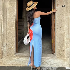 Abito Sexy 2025 Top a tubo stampato Slim fit con spacco, anca <span class=keywords><strong>aderente</strong></span>, abito lungo Casual da <span class=keywords><strong>donna</strong></span> - Product Image 2