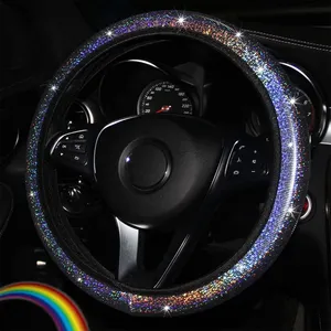 <span class=keywords><strong>Funda</strong></span> <span class=keywords><strong>para</strong></span> <span class=keywords><strong>volante</strong></span> de coche con diamantes de imitación ostentosos, 37/38cm, accesorios interiores <span class=keywords><strong>para</strong></span> automóviles, <span class=keywords><strong>funda</strong></span> <span class=keywords><strong>para</strong></span> mujer, estilo de coche <span class=keywords><strong>para</strong></span> las cuatro estaciones - Product Image 3