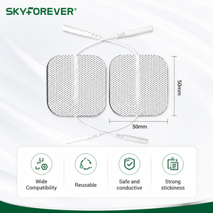 Skyforever Coussinets de gel TENS auto-adhésifs réutilisables de 3,5 mm à fixation rapide pour électrothérapie et physiothérapie – Fournisseur OEM ODM - Product Image 2