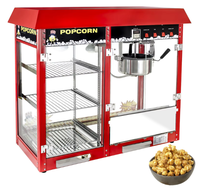 Machine à Popcorn Électrique Commerciale Grande Capacité avec Cuve Automatique en Verre Trempé et Acier Inoxydable pour Boulangerie