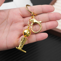 Pendentif trophée des finales NBA Lakers Warriors Bucks, porte-clés de basket-ball en métal tendance, modèle en alliage
