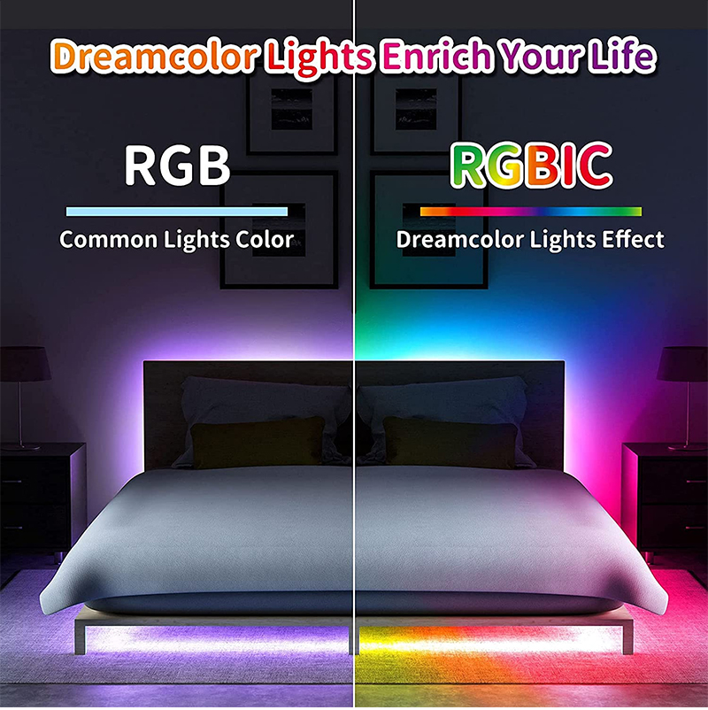 AMAZON RGB smart blue tooth dreamcolor lights 15m app control wifi rgbic light strips led