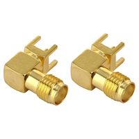 Conector SMA Hembra de Ángulo Recto para Montaje en PCB, Conector Coaxial RF para Panel de Antena GPS LTE, Transmisión de Señal Inalámbrica