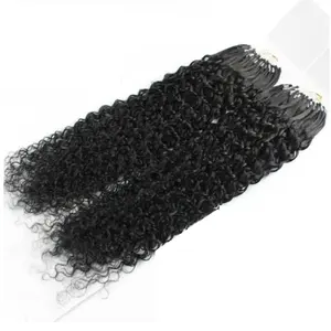 Wholesale curly human hair extensions virgin brazilian micro link hair