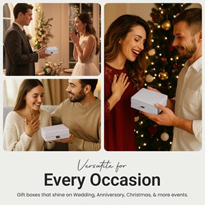 Caja de Regalo Magnética de Lujo Gris Claro de Fácil Montaje con Cierre/Tapa Magnética <span class=keywords><strong>para</strong></span> Bodas, Despedidas de Soltera y Regalos - Product Image 6