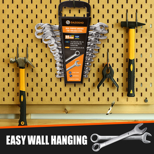 Heavy Duty 22-Piece <strong>SAE</strong> Metric Raised Panel Combo <strong>Wrench</strong> <strong>Set</strong> For Professional Mechanics - Product Image 5